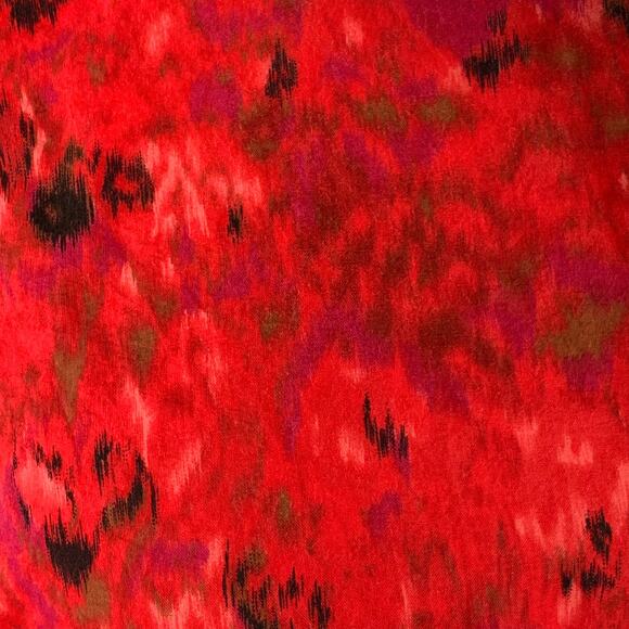 AGNÈS B. Size M Red Black Marbled One Pocket Long Sleeve Shirt - Picture 2 of 5